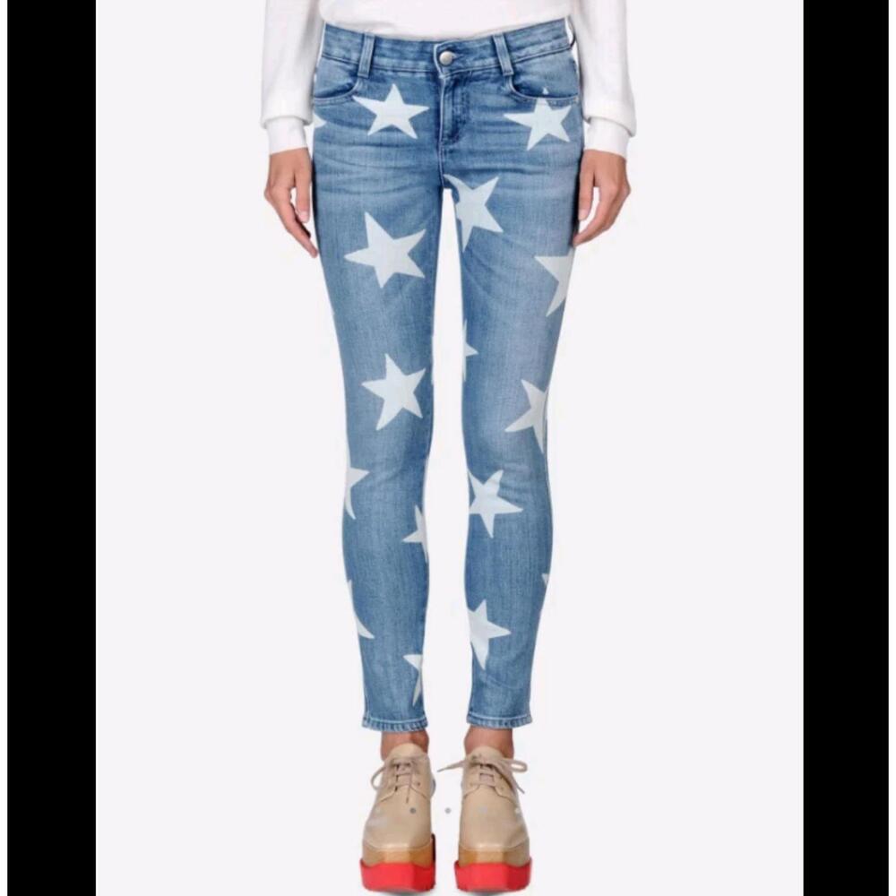 STELLA MCCARTNEY star printed skinny jeans sz 27